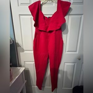 NWOT RED JUMPSUIT 2x